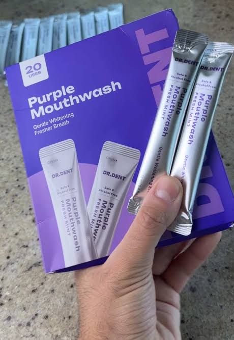 Gleamly Purple Whitening Sachets — Instant Color-Correcting Teeth Whitener (20 Pack)