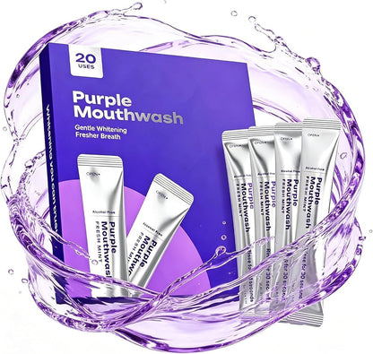 Gleamly Purple Whitening Sachets — Instant Color-Correcting Teeth Whitener (20 Pack)