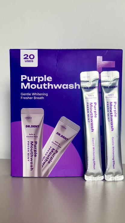 Gleamly Purple Whitening Sachets — Instant Color-Correcting Teeth Whitener (20 Pack)